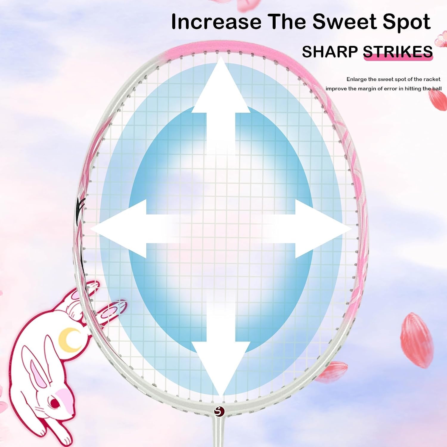 image:imageSenston CarbonFiber Badminton Racket 5U Badminton Racquet Single Professional Badminton Rackets370Pink