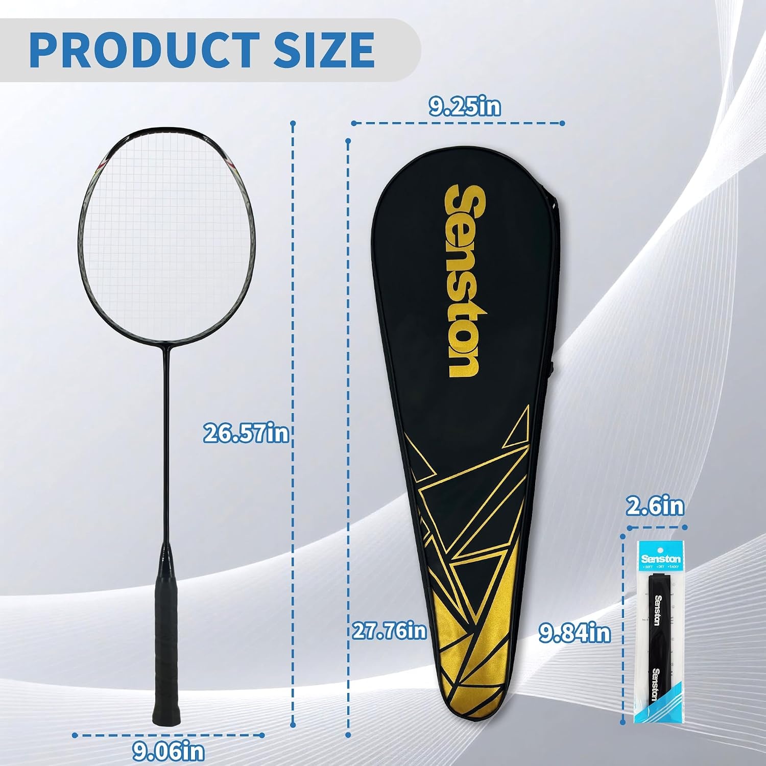 image:imageSenston CarbonFiber Badminton Racket 5U Badminton Racquet Single Professional Badminton RacketsN80Black
