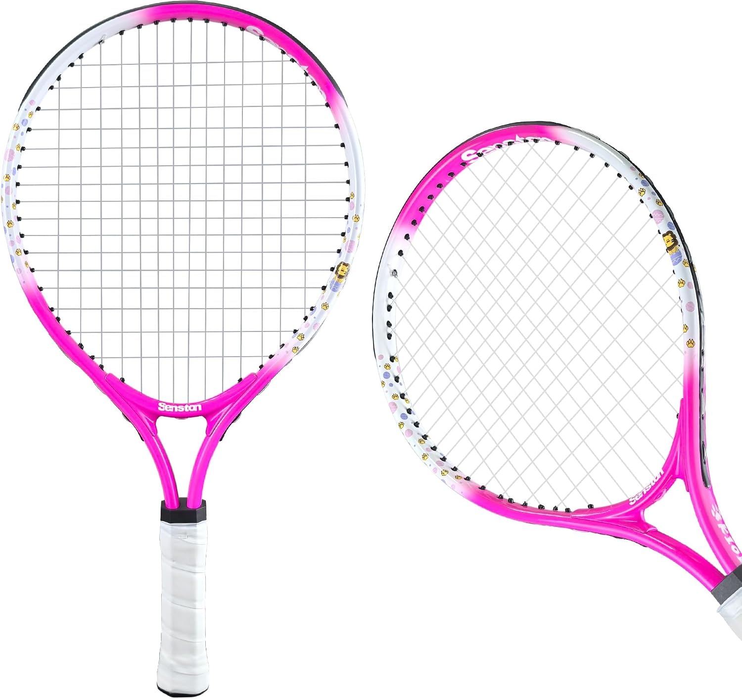 image:imageSenston Kids Tennis Racket Set 17 amp 23 Inch 1 Pack Junior Tennis Racquet Lightweight Aluminum Frame Includes Coverpink