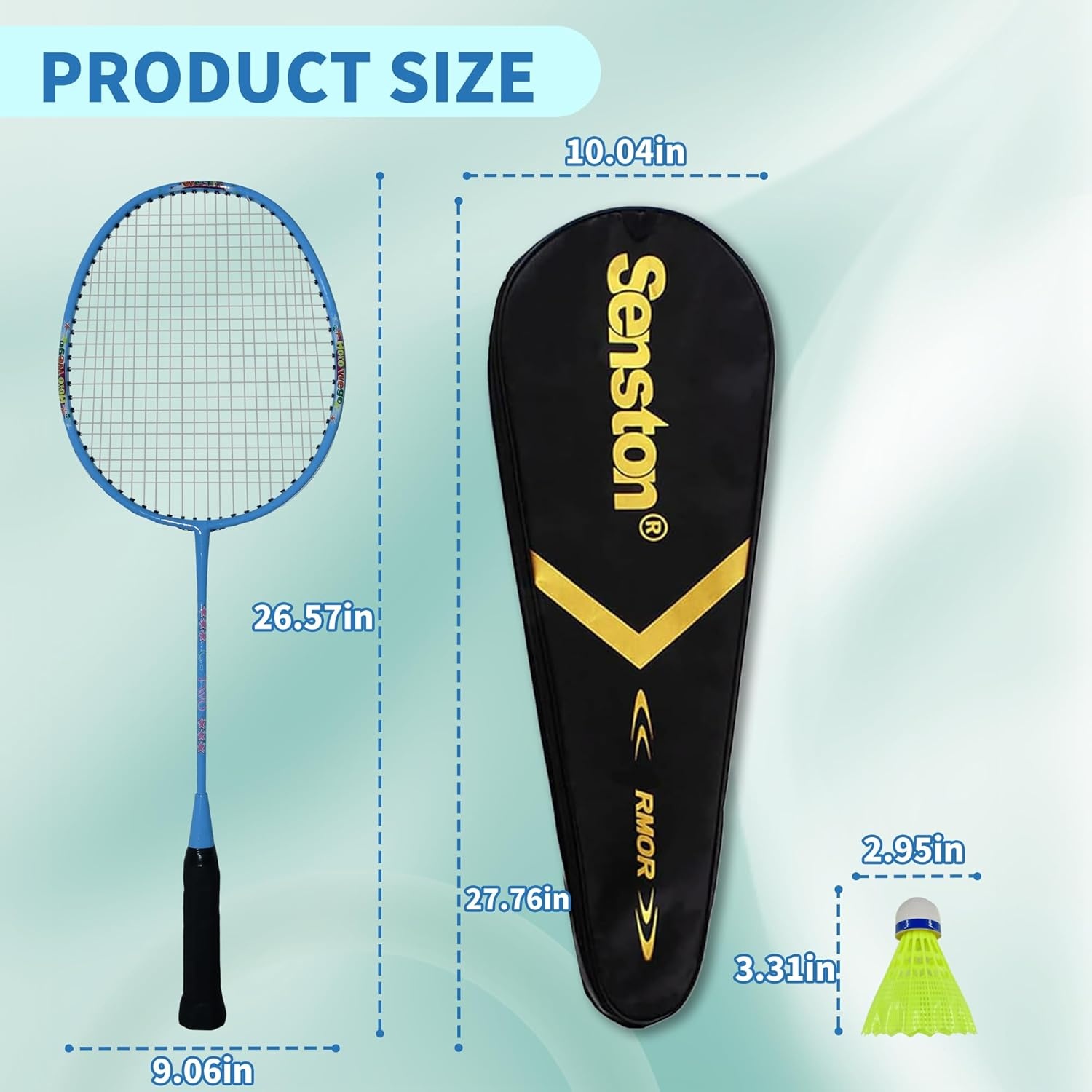 image:imageSenston Lightweight Beginner Badminton Set with 2 Rackets 2 Shuttlecocks Carry BagBlue and White