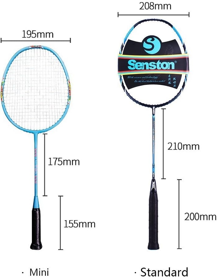 image:imageSenston Lightweight Beginner Badminton Set with 2 Rackets 2 Shuttlecocks Carry BagRed and Blue