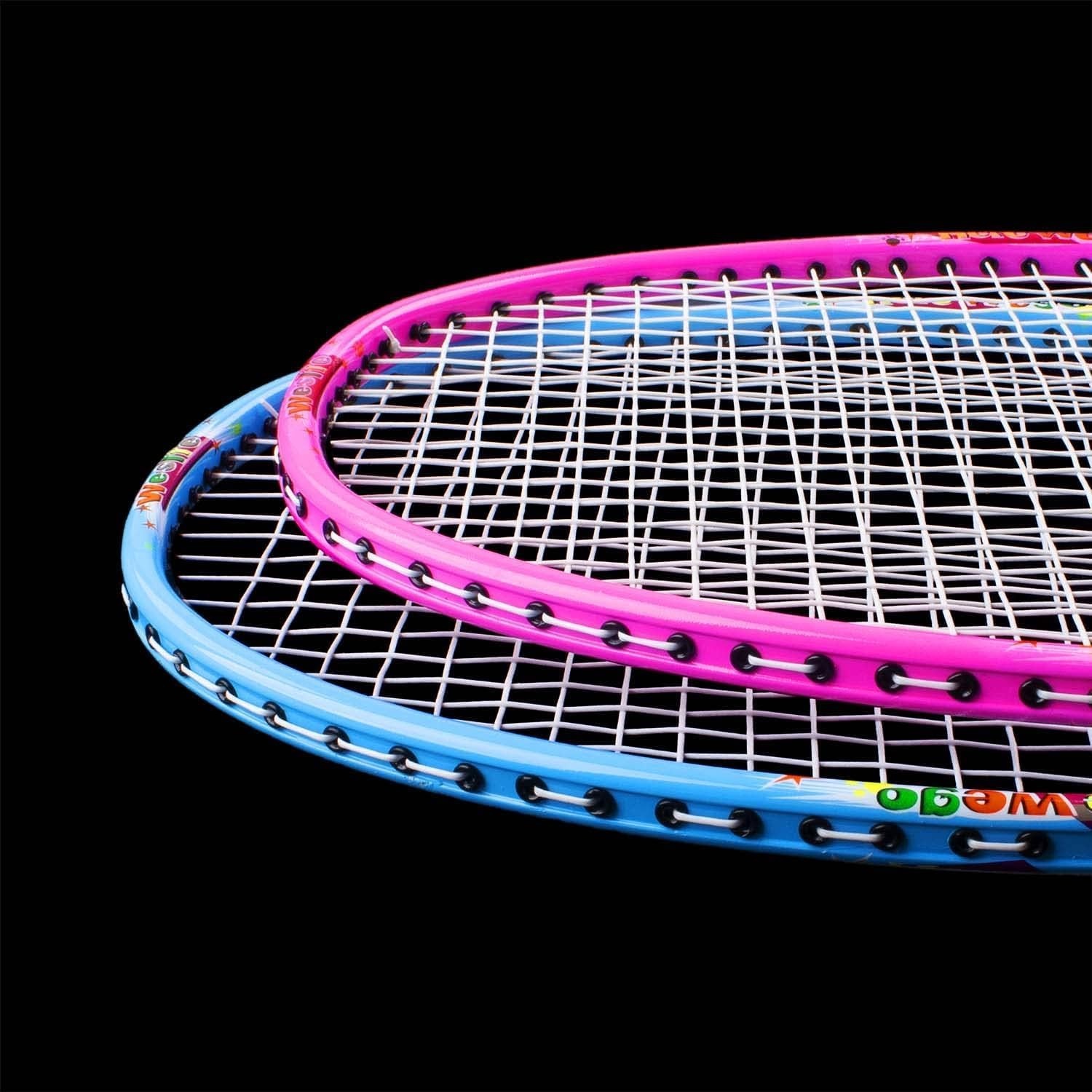 image:imageSenston Lightweight Beginner Badminton Set with 2 Rackets 2 Shuttlecocks Carry BagRed and Blue