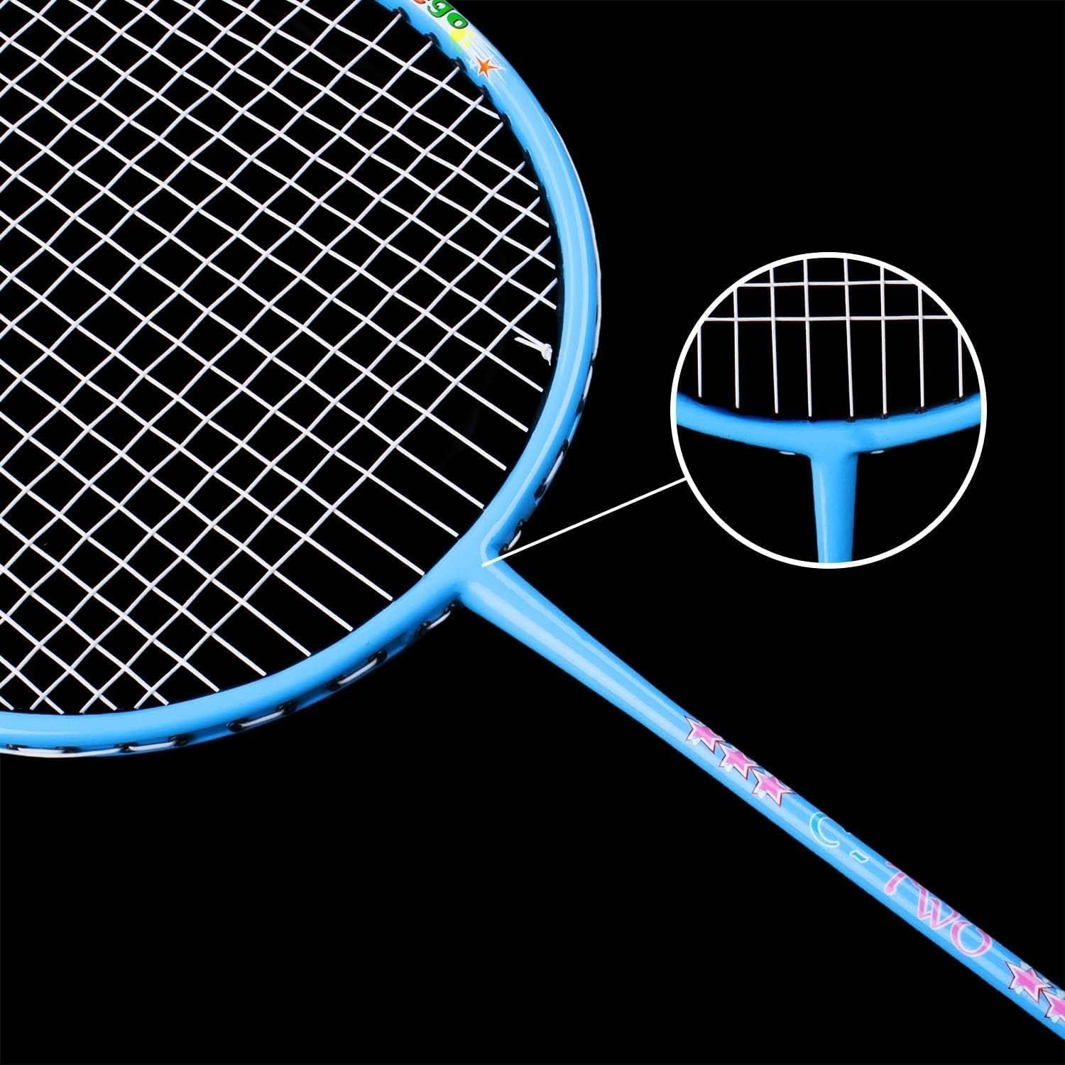 image:imageSenston Lightweight Beginner Badminton Set with 2 Rackets 2 Shuttlecocks Carry BagRed and Blue