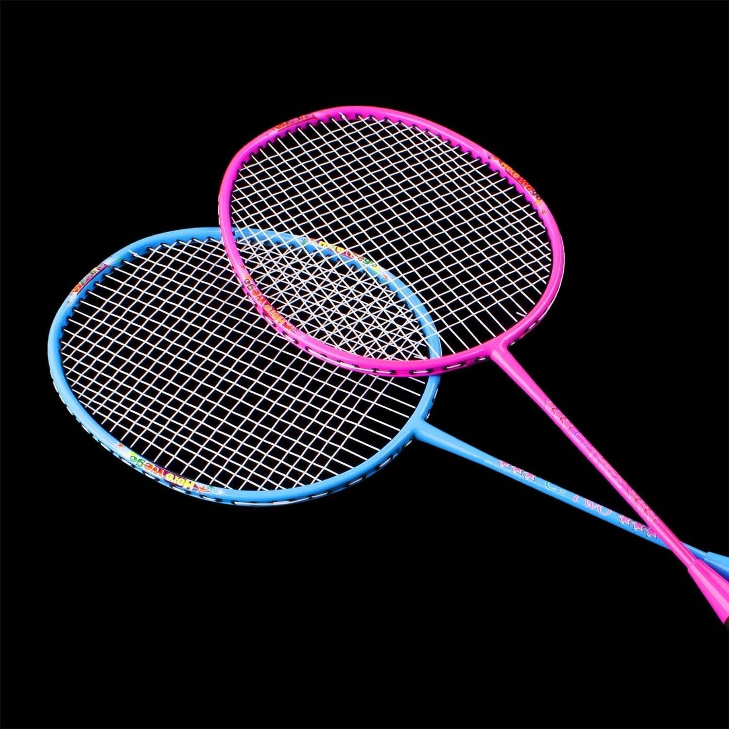 image:imageSenston Lightweight Beginner Badminton Set with 2 Rackets 2 Shuttlecocks Carry BagRed and Blue