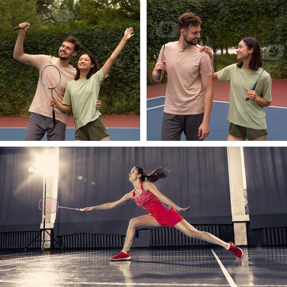 image:imageSenston N90 Badminton Racket 6U Single HighGrade Badminton Racquet Professional 100 FullCarbon Badminton RacketPink
