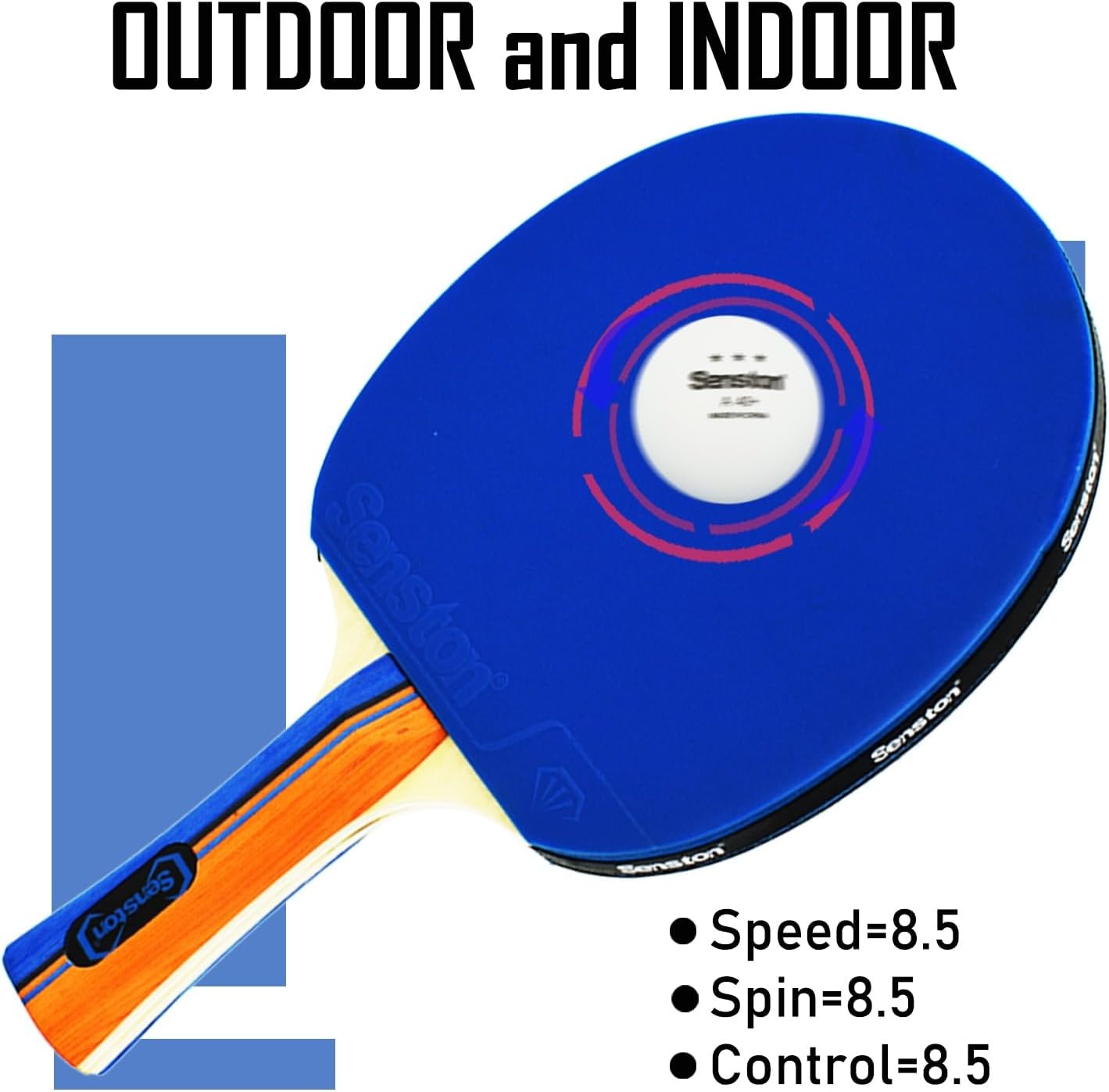 image:imageSenston Ping Pong Paddles Family Entertainment Set for Entertainment or Competition Ping Pong Paddle SetBlue