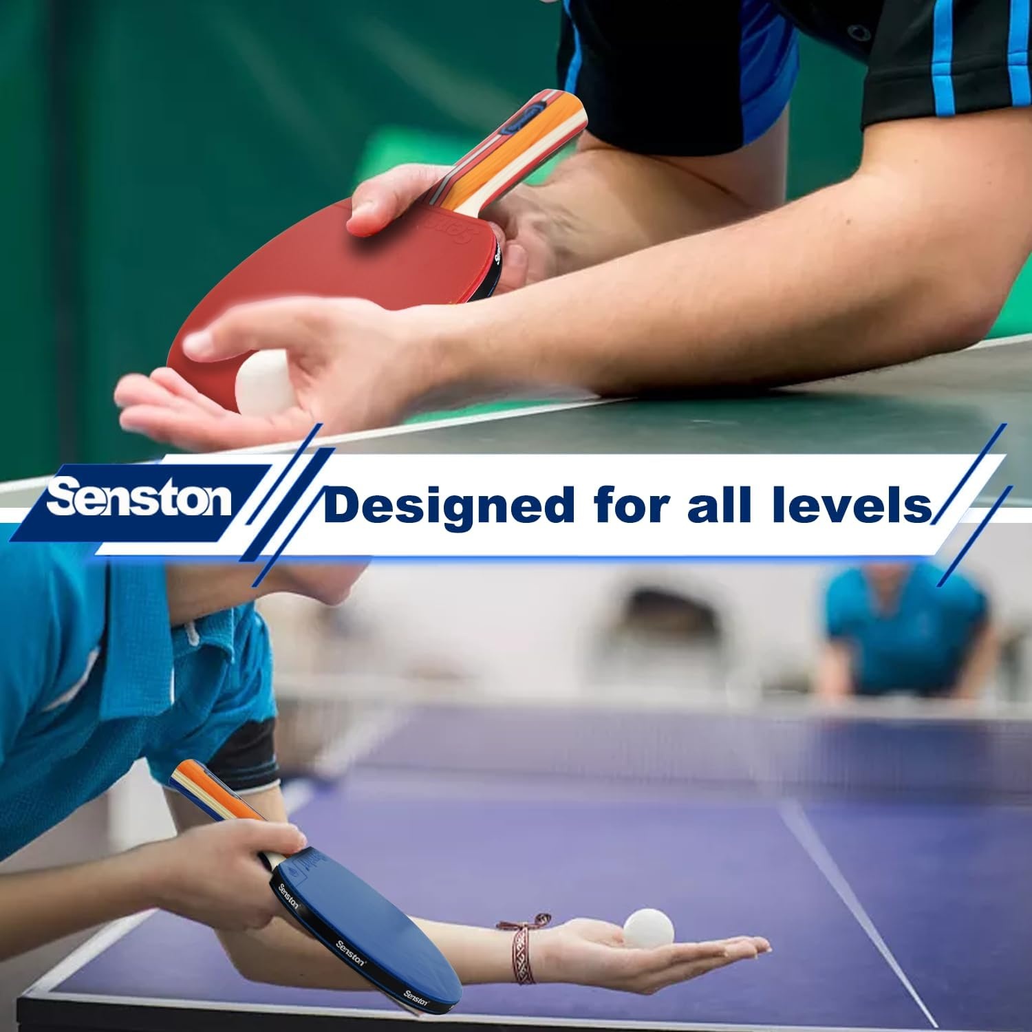 image:imageSenston Ping Pong Paddles Family Entertainment Set for Entertainment or Competition Ping Pong Paddle SetBlue