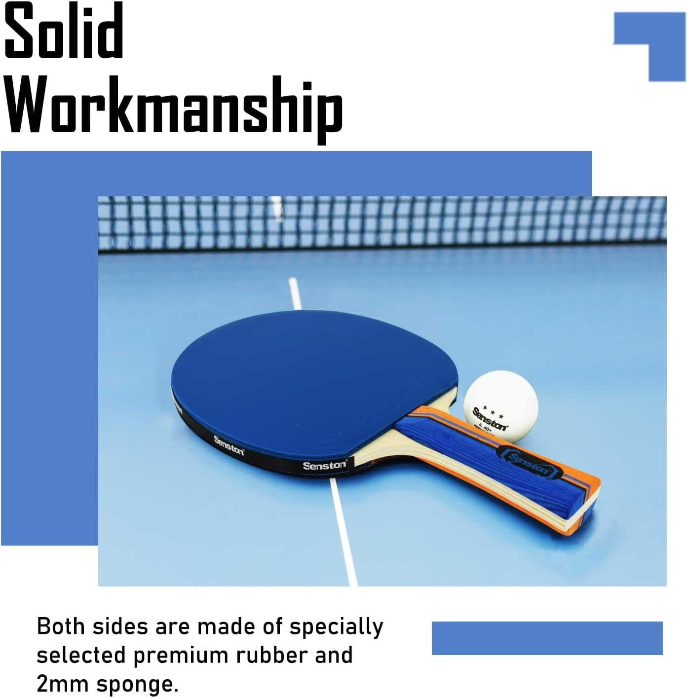 image:imageSenston Ping Pong Paddles Family Entertainment Set for Entertainment or Competition Ping Pong Paddle SetBlue