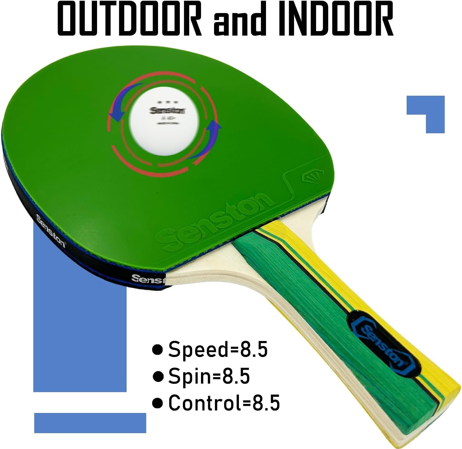 image:imageSenston Ping Pong Paddles Family Entertainment Set for Entertainment or Competition Ping Pong Paddle SetGreen