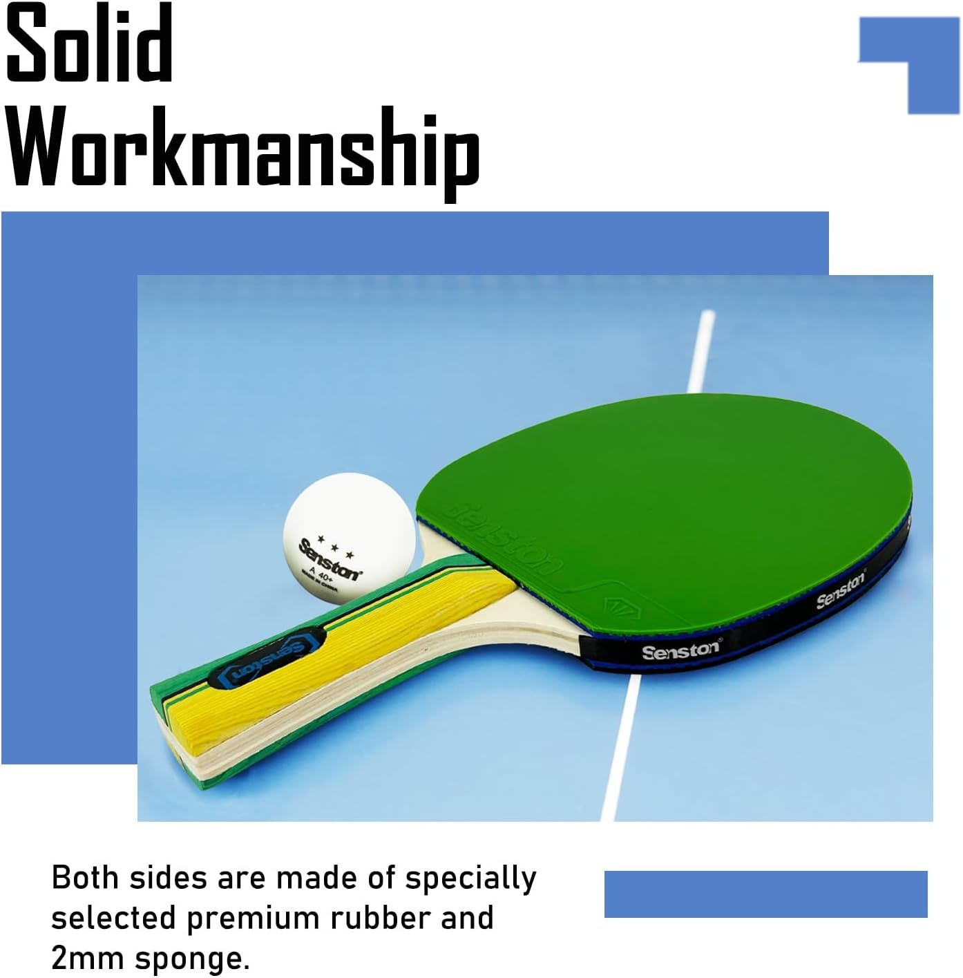 image:imageSenston Ping Pong Paddles Family Entertainment Set for Entertainment or Competition Ping Pong Paddle SetGreen