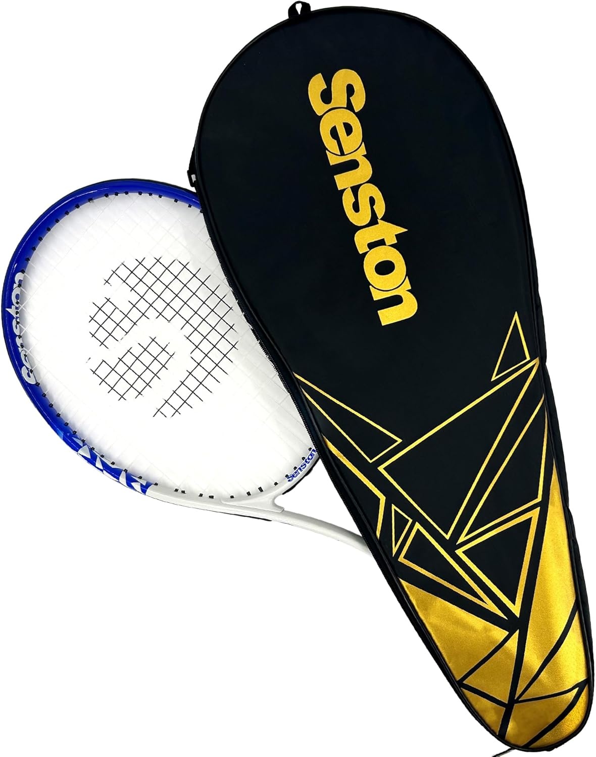 image:imageSenston Single Tennis Racket Cover Bag Fits 27Inch Rackets Adjustable Shoulder Strap Lightweight Portable Durable Side Zipper Oxford Fabric with PUPA Waterproof CoatingBlack
