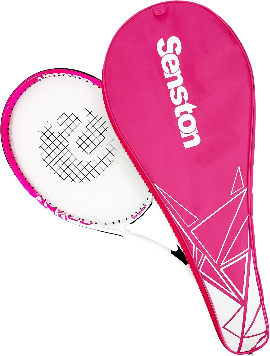 image:imageSenston Single Tennis Racket Cover Bag Fits 27Inch Rackets Adjustable Shoulder Strap Lightweight Portable Durable Side Zipper Oxford Fabric with PUPA Waterproof CoatingPink