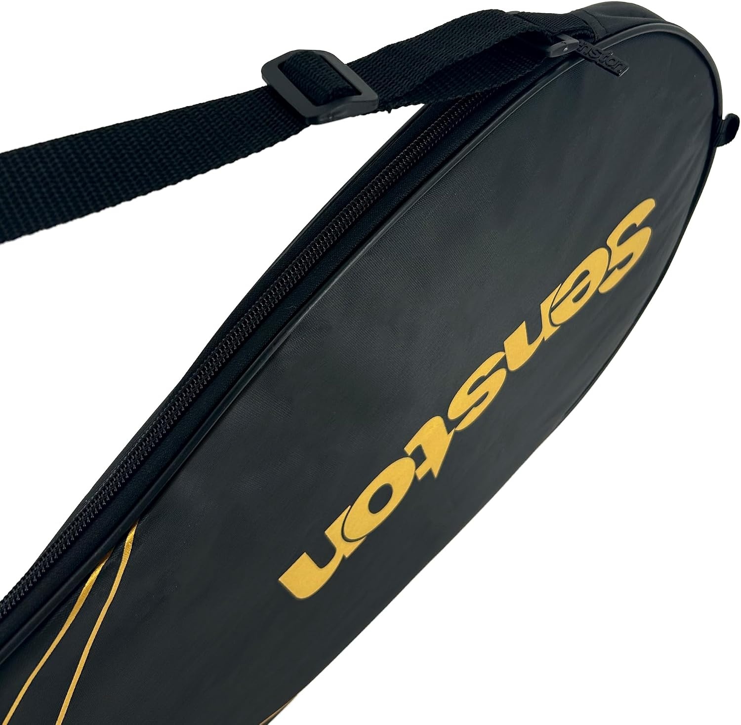 image:imageSenston Single Tennis Racket Cover Bag Fits 27Inch Rackets Adjustable Shoulder Strap Lightweight Portable Durable Side Zipper Oxford Fabric with PUPA Waterproof CoatingBlack