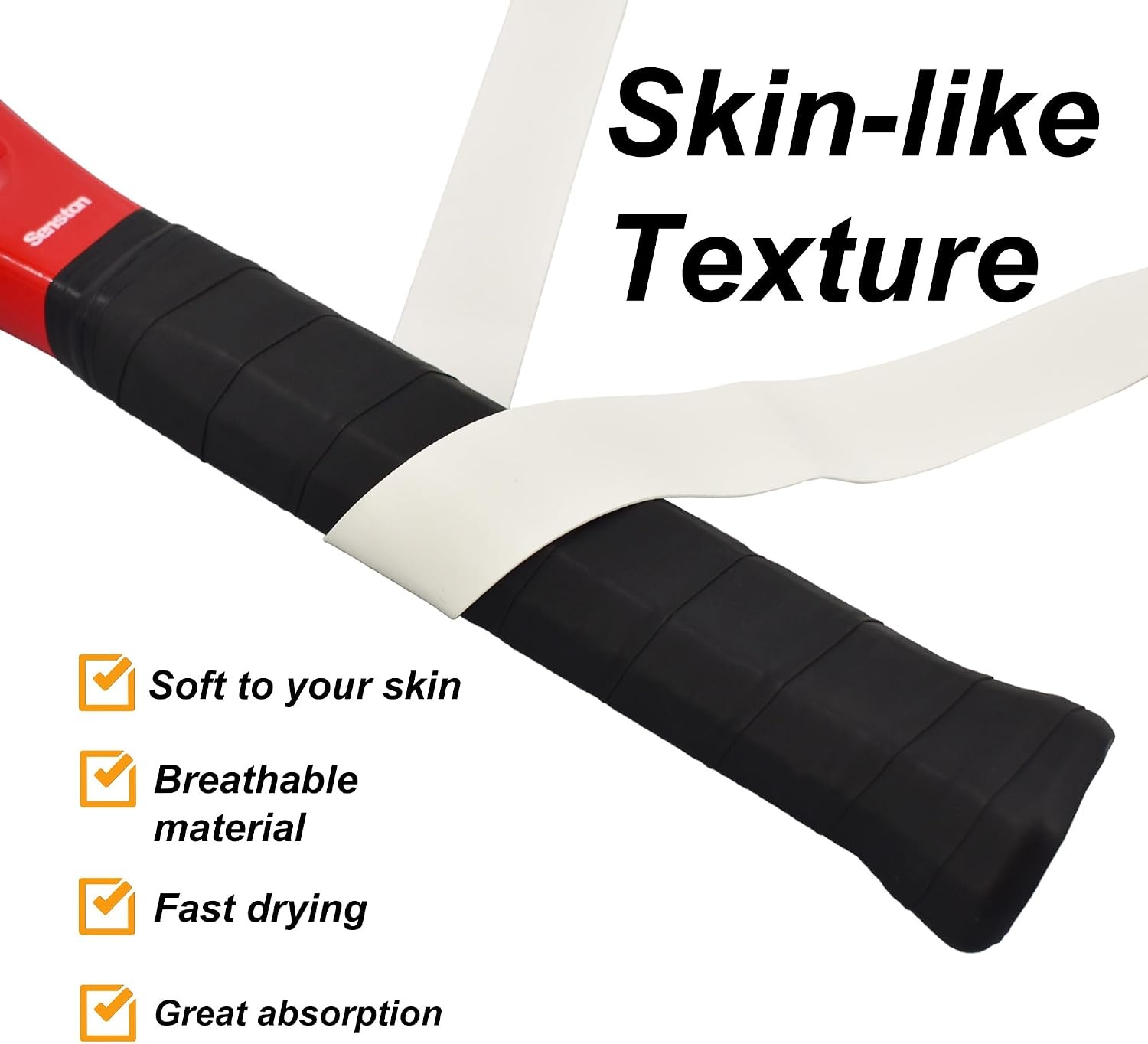 image:imageSenston Soft Tennis Racket Grip Tape Badminton Racquet Overgrip5 Pack White