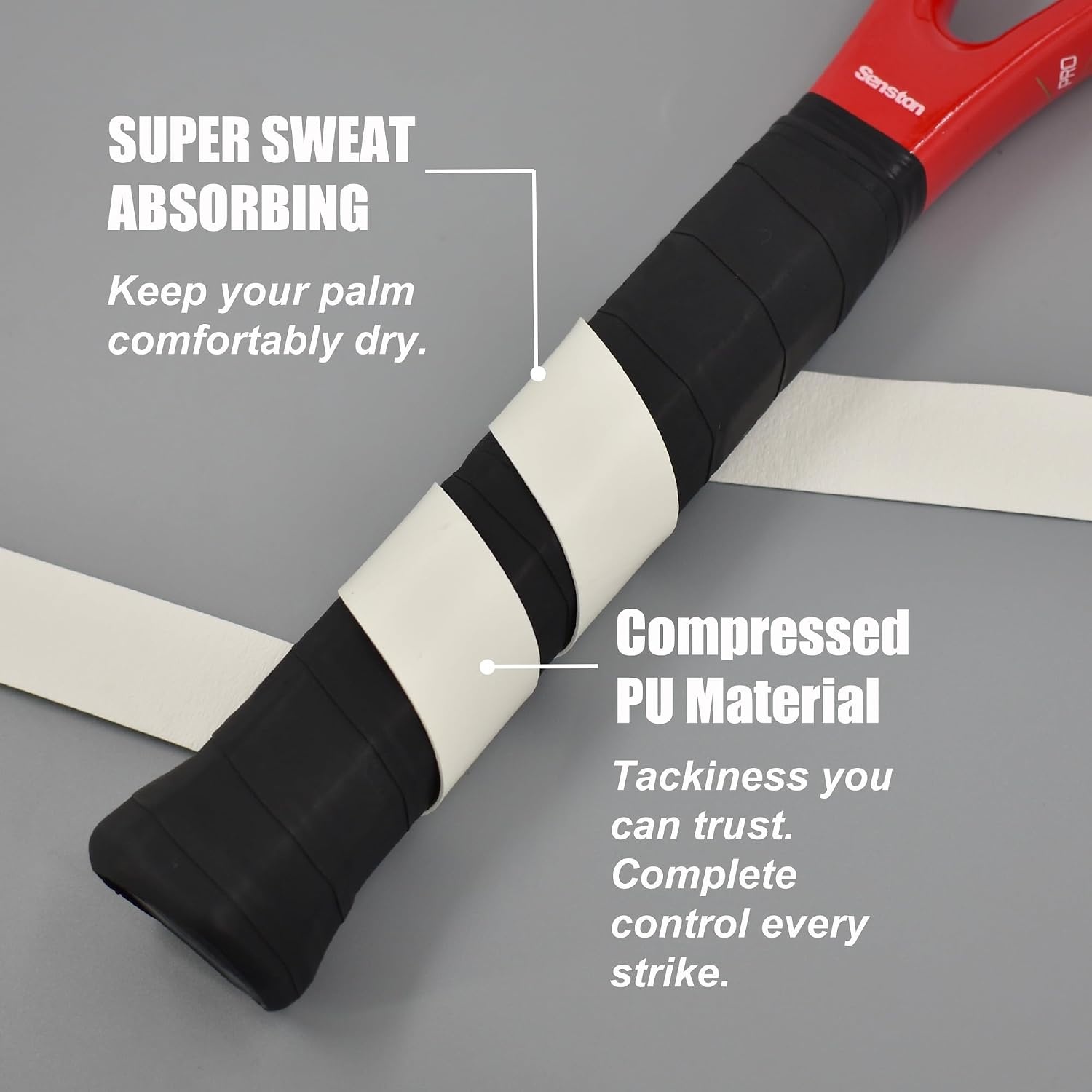 image:imageSenston Soft Tennis Racket Grip Tape Badminton Racquet Overgrip5 Pack White