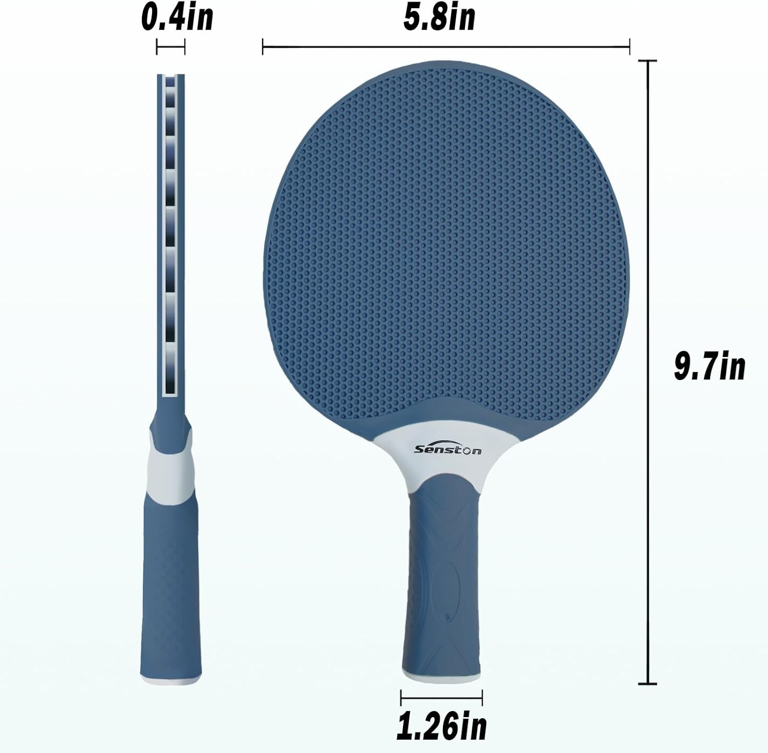 image:imageSenston Table Tennis Rackets SetProfessional Ping Pong Paddle Set for 4 Players Composite Rubber Table Tennis Paddles Indoor or Outdoor Gamesbluegreen
