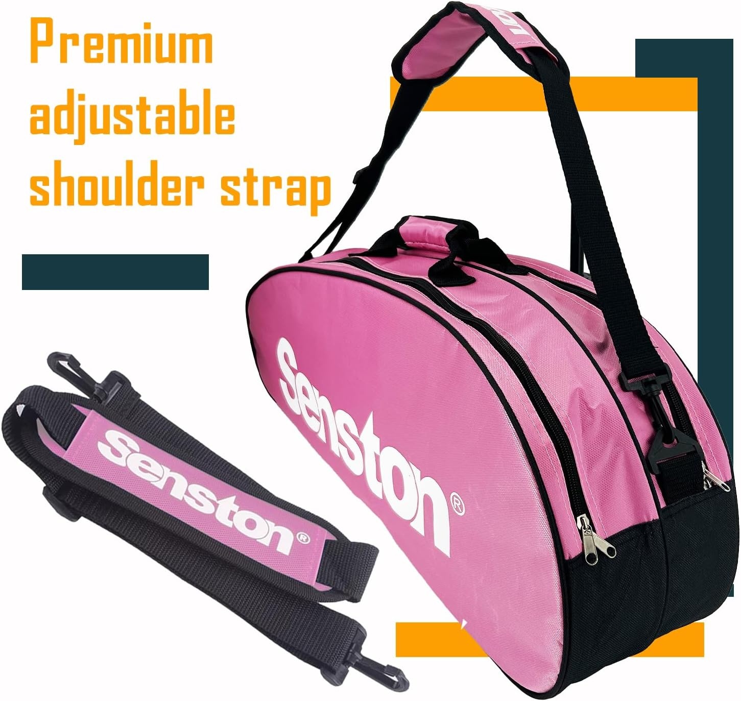 image:imageSenston TennisBadminton Racket BagSingle Shoulder Racket Bag Racquet BagWaterproof And DustproofPink