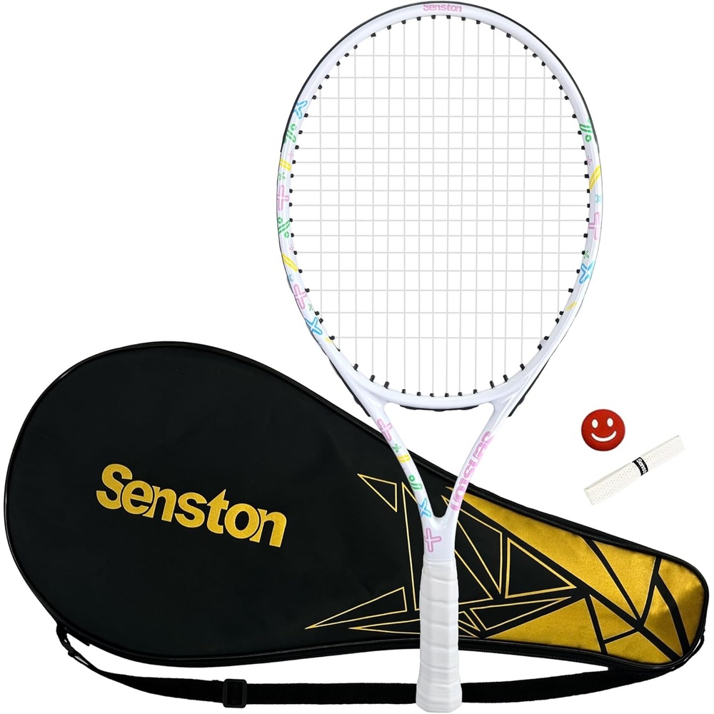 image:imageSenston 19 23 25 Kids Junior Tennis Racquet for Kids Children Boys Girls Tennis Rackets with Racket CoverWhite