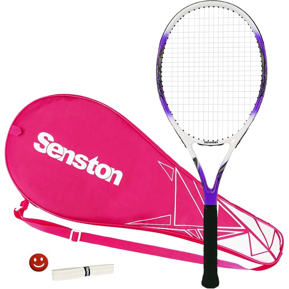 image:imageSenston 27 inch Tennis Racket for Adults 1 Pack Tennis Racket Set Tennis Overgrip Vibration Damperpurple