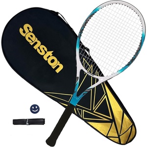 Senston 27 inch Tennis Racket for Adults 1 Pack Tennis Racket Set Tennis Overgrip, Vibration Damper(blue)
