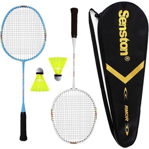 Senston Lightweight Beginner Badminton Set with 2 Rackets, 2 Shuttlecocks, Carry Bag(Blue and White)