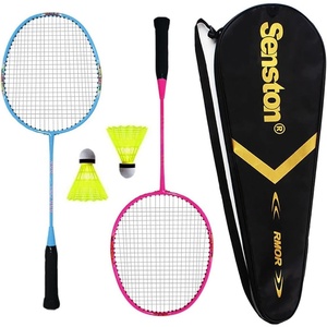 Senston Lightweight Beginner Badminton Set with 2 Rackets, 2 Shuttlecocks, Carry Bag(Red and Blue)