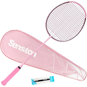 Senston N90 Badminton Racket, 6U Single High-Grade Badminton Racquet, Professional 100% Full-Carbon Badminton Racket(Pink)