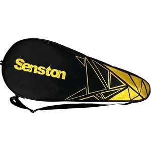 Senston Single Tennis Racket Cover Bag Fits 27-Inch Rackets | Adjustable Shoulder Strap, Lightweight Portable, Durable Side Zipper, Oxford Fabric with PU/PA Waterproof Coating(Black)